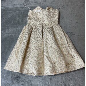 Elegant Cream and Gold Women's Dress